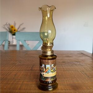 Vintage Chapstick Co 1976 Oil Lamp Last Supper Religious Jesus Amber